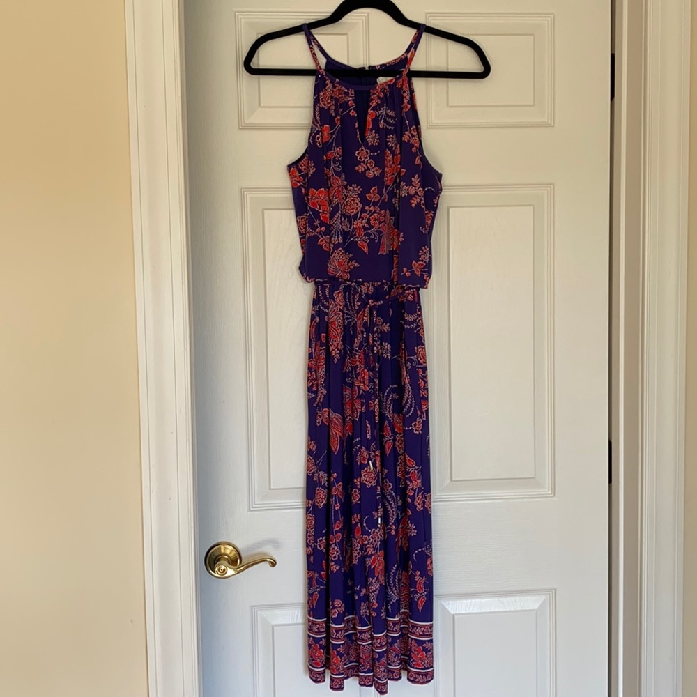 Jersey knit tie/elastic waist jumpsuit